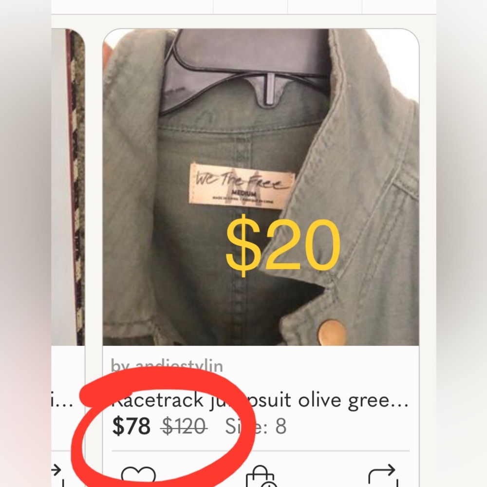 Racetrack jumpsuit olive green size medium